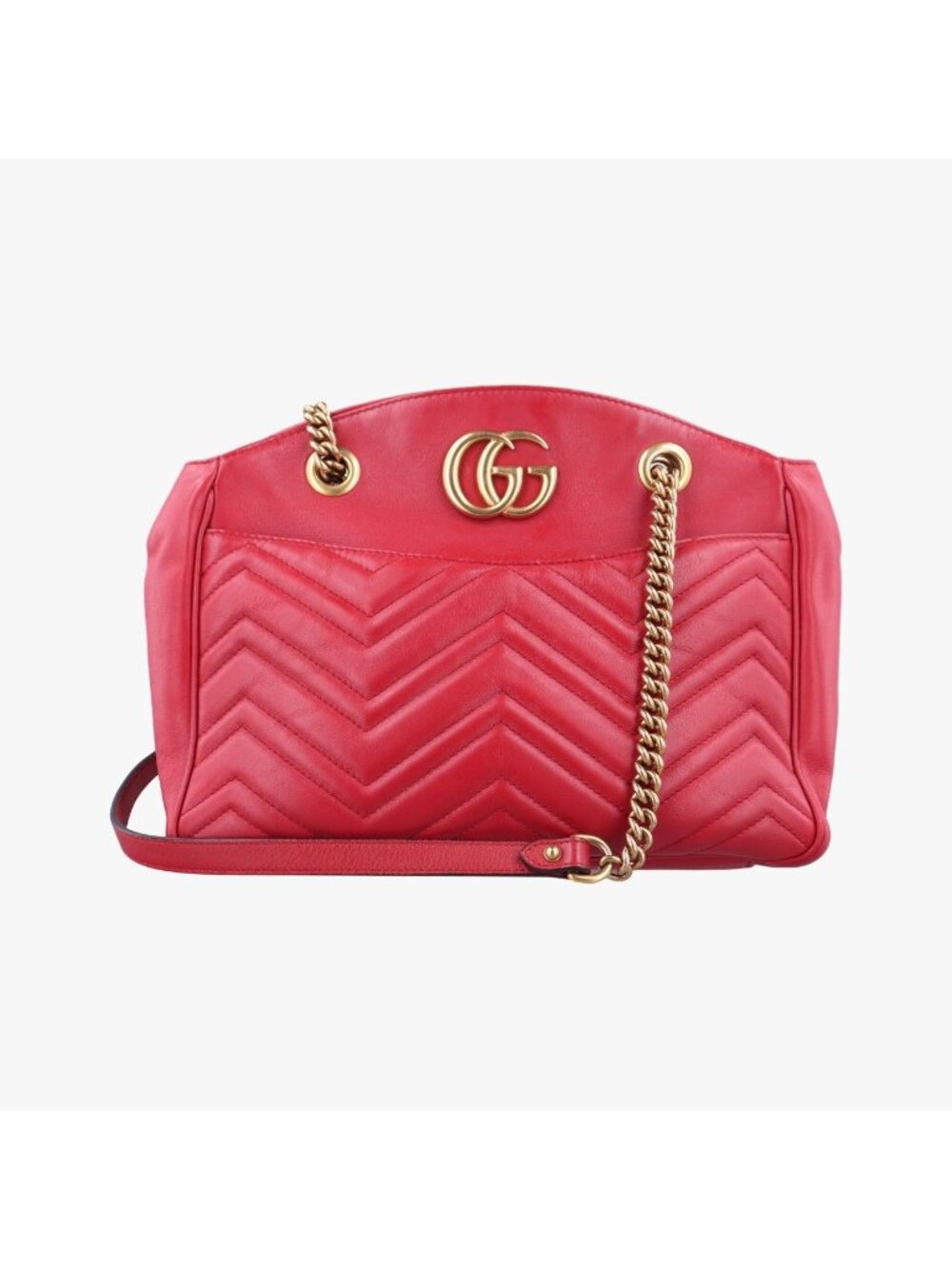 Gucci GG Marmont Red Leather Shoulder Bag